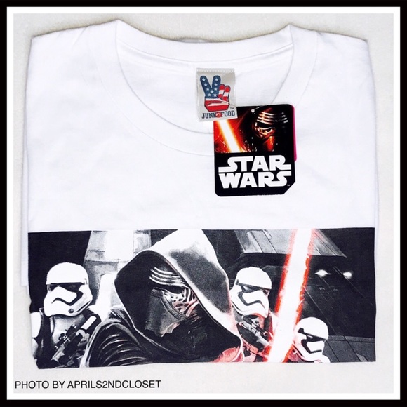 STAR WARS 100% WHITE COTTON SHORT SLEEVE TEE T-SHIRT GRAPHIC KNIT TOP A2C - Picture 5 of 6